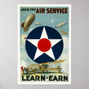 WWI Air Service, 1917.ヴィンテージ ポスター