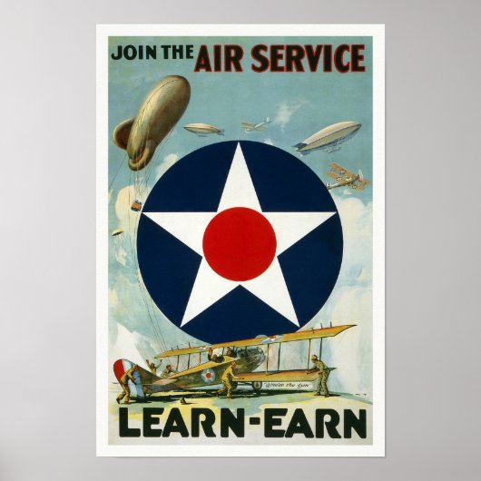 WWI Air Service, 1917.ヴィンテージ ポスター (正面)