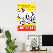 WWI Australian Propaganda Poster Join the AIF Art ポスター (ホームオフィス)