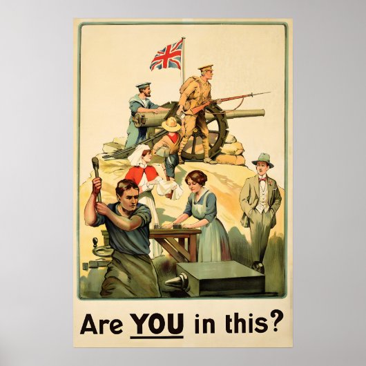 WWI British Recruitment Poster Are you in this ポスター (正面)