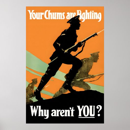 WWI Canadian Propaganda Poster Recruitment Art ポスター (正面)