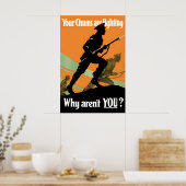 WWI Canadian Propaganda Poster Recruitment Art ポスター (キッチン)