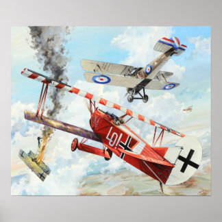 WWI ERNST UDET FOKKER D.VIIプリント ポスター