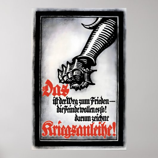 WWI German Propaganda Poster Iron Fist! The way to ポスター (正面)