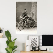 WWI US Doughboy and his Bike in France ポスター (ホームオフィス)