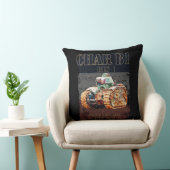 WWIIのチャーB1 フランスのBis Heavy Tank。フランス国旗 クッション (椅子)