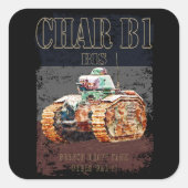 WWIIのチャーB1 フランスのBis Heavy Tank。フランス国旗 スクエアシール (正面)