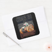 WWIIのチャーB1 フランスのBis Heavy Tank。フランス国旗 スクエアシール (封筒)