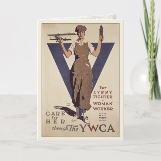 WWIIのプロパガンダポスタープリントが付いている挨拶状 カード (正面)