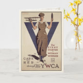 WWIIのプロパガンダポスタープリントが付いている挨拶状 カード (黄色い花)