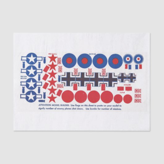 WWIIの模型飛行機の国民の記章、FACのサイズ 薄葉紙 (正面)