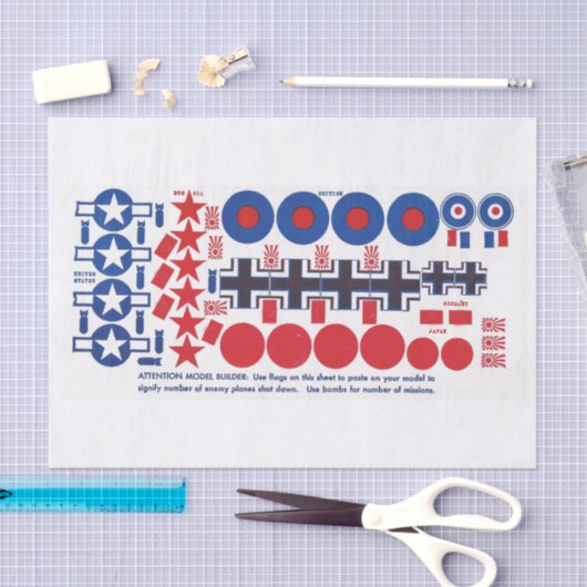 WWIIの模型飛行機の国民の記章、FACのサイズ 薄葉紙 (クラフト)