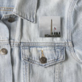 WWIIの記念物からのワシントン記念塔の眺め 缶バッジ (インサイチュ)