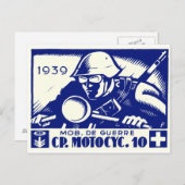 WWIIスイスオートバイカンパニー青 ポストカード (正面/裏面)