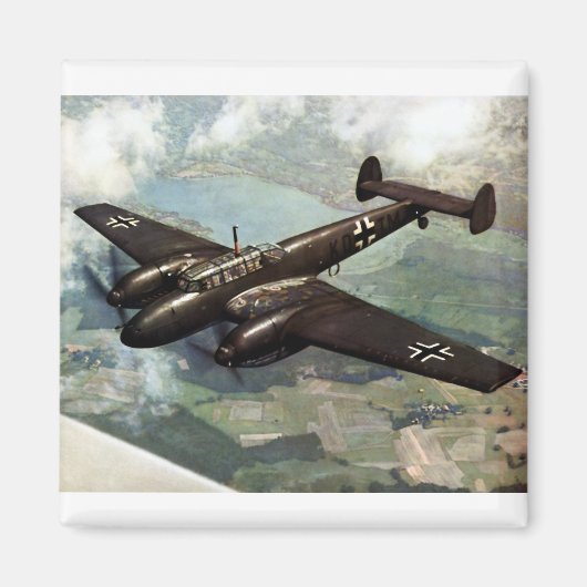 WWIIドイツ語Bf-110飛行中 マグネット (正面)