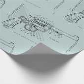 WWIIハンドガン45口径ピストルのリボルバーの回路図 ラッピングペーパー (角)