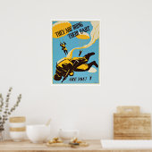 WWIIパラトロップパラシュート – ヴィンテージ愛国主義 ポスター (キッチン)