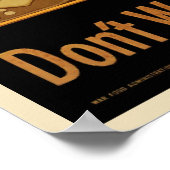 WWIIプラッタを舐めるクリーンな食べ物を無駄にしない ポスター (角)