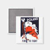 WWIIポーランドが初めてポスターと戦う マグネット (正面/裏面)
