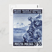 WWIIポーランド軍ナヴィク,ノルウェー ポストカード (正面/裏面)