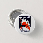 WWIIポーランド、最初にポスターを戦うため 缶バッジ (正面&裏面)