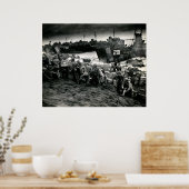 WWIIマリーンズが硫黄島の補給物資をオフロード ポスター (キッチン)