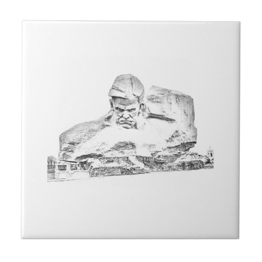 WWIIモニュメント要塞の建築のスケッチ タイル (正面)