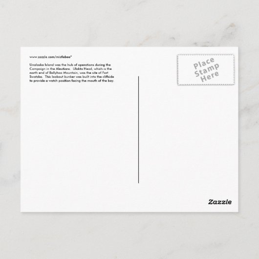 WWIIルックアウトバンカーアットフォートスワツカ ポストカード (裏面)