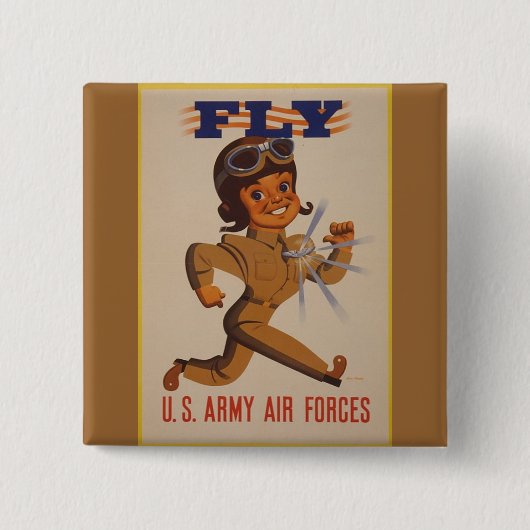 WWIIヴィンテージポスターボタン 缶バッジ (正面)