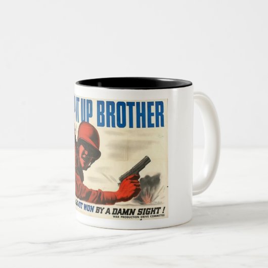 WWIIヴィンテージポスターマグ ツートーンマグカップ (正面右)