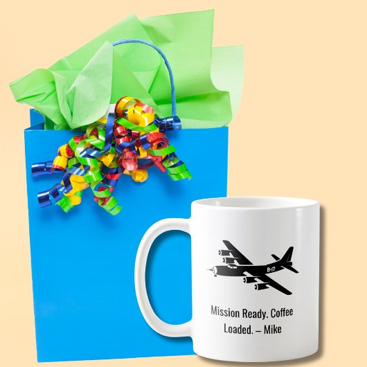 WWIIヴィンテージ飛行機B-17軍隊退役軍人パイロット コーヒーマグカップ