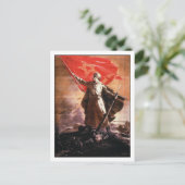 WWII付きロシアのはがきプロパガンダプリント ポストカード (スタンド正面)