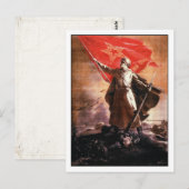 WWII付きロシアのはがきプロパガンダプリント ポストカード (正面/裏面)