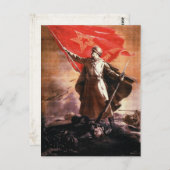 WWII付きロシアのはがきプロパガンダプリント ポストカード (正面/裏面)