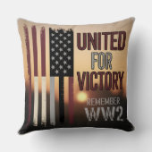 WWII勝利統一された旗記念退役軍人献上品 クッション (裏面)