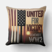 WWII勝利統一された旗記念退役軍人献上品 クッション (正面)