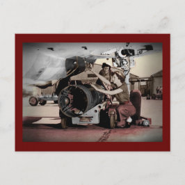 WWII女性が飛行機で働く ポストカード