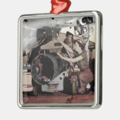 WWII女性が飛行機で働く メタルオーナメント (左)