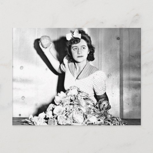 WWII女性のホームフロント/戦争努力はがき ポストカード (正面)