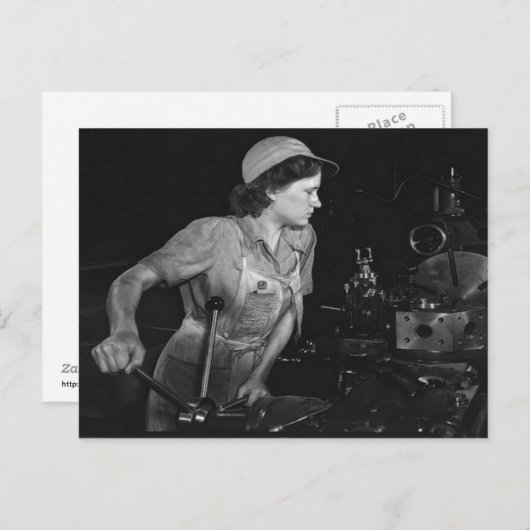 WWII女性のホームフロント/戦争努力はがき ポストカード (正面/裏面)