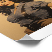 WWII女性整備士ヴィンテージピンナップ少女 ポスター (角)