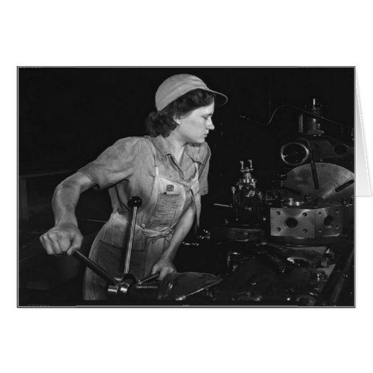 WWII女性 – ホームフロント/戦争努力グリーティングカード (正面横)