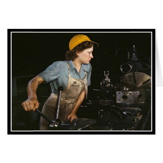 WWII女性 – ホームフロント/戦争努力グリーティングカード (正面横)