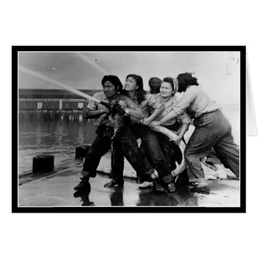 WWII女性 – ホームフロント/戦争努力グリーティングカード (正面横)