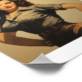 WWII整備士ヴィンテージピンナップガール ポスター (角)