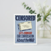 WWII検閲ポスター葉書 ポストカード (スタンド正面)