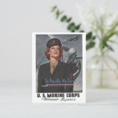 WWII軍隊募集ポスター – 女性 ポストカード (スタンド正面)