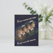 WWII軍隊募集ポスター – 女性 ポストカード (スタンド正面)