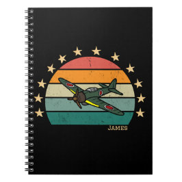 WWII軍隊戦闘機レトロ ノートブック