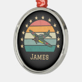 WWII軍隊戦闘機レトロ メタルオーナメント (左)